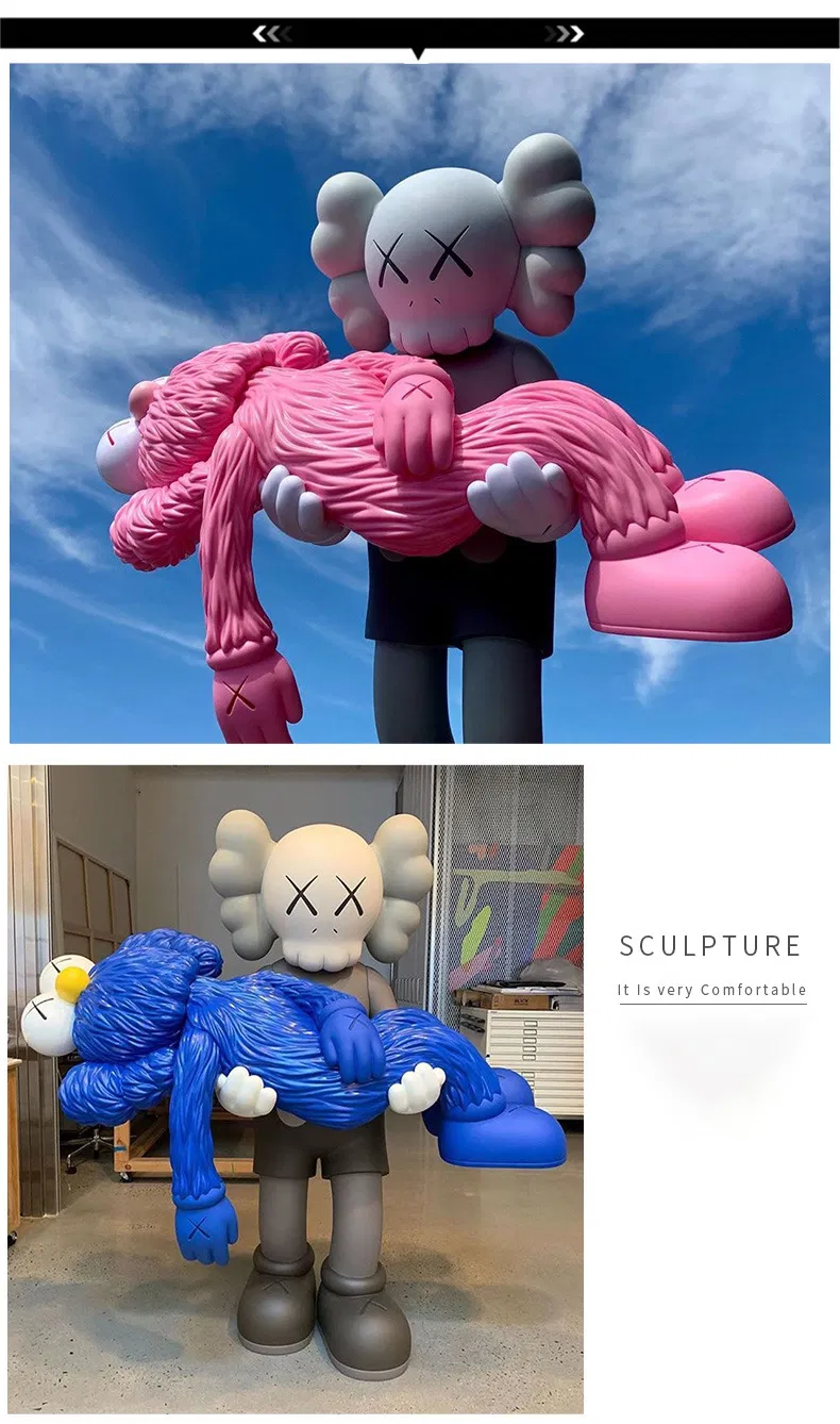 Perfect Design Resin Crafts Fiberglass Kaws Statue with High Quality