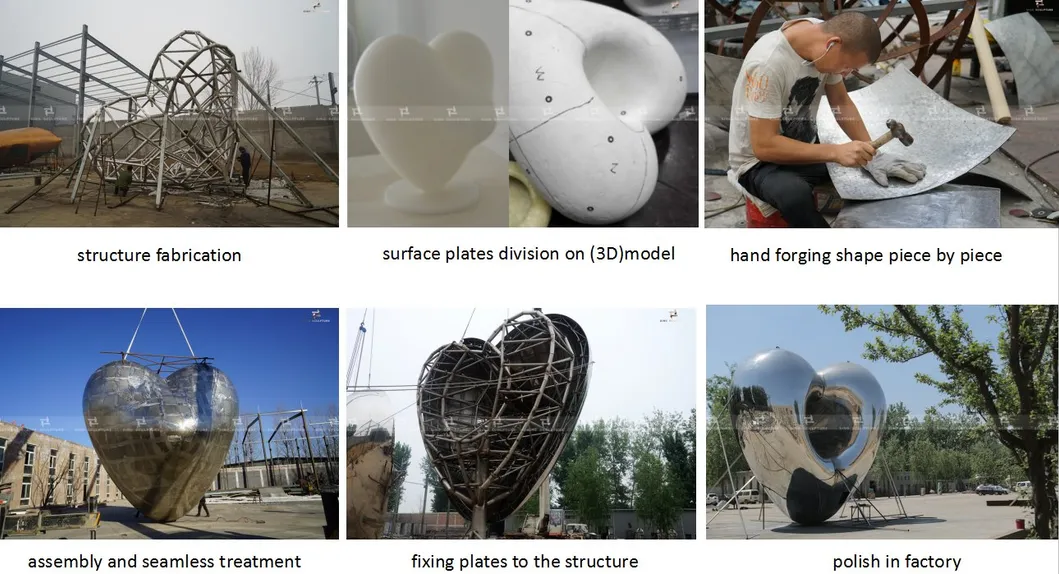 Popular Seamless Mirror Polished Stainless Steel Sculpture