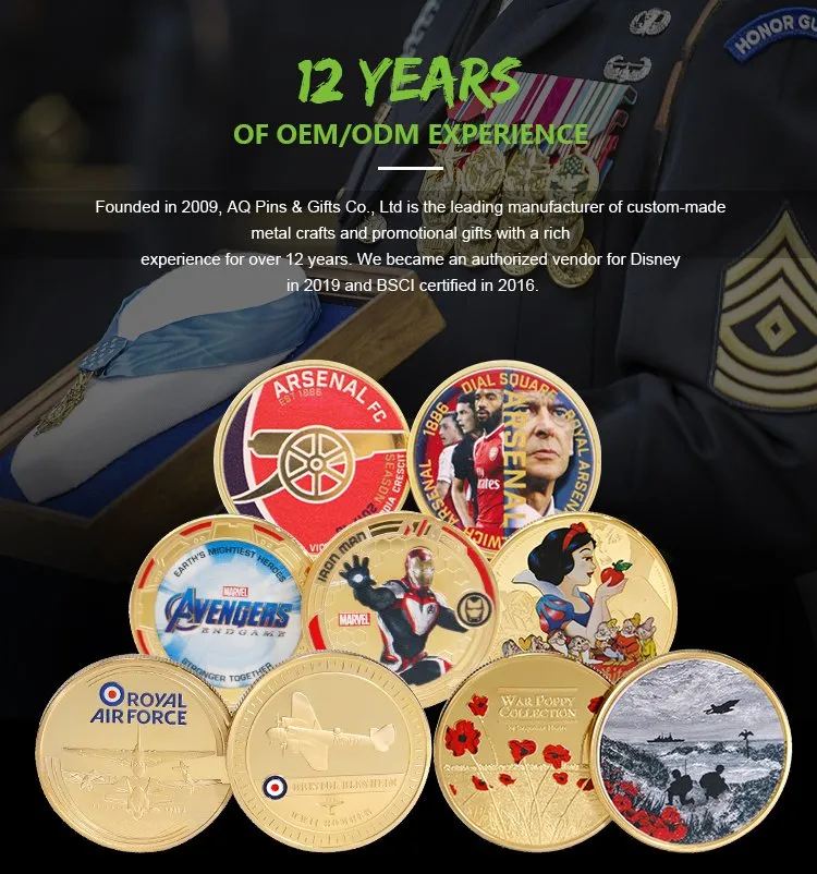 Professional Custom Us National Flag Antique Military Award Honor Souvenir Coins Metal Art Crafts Police Coin Badge with Logo  (COIN-197)