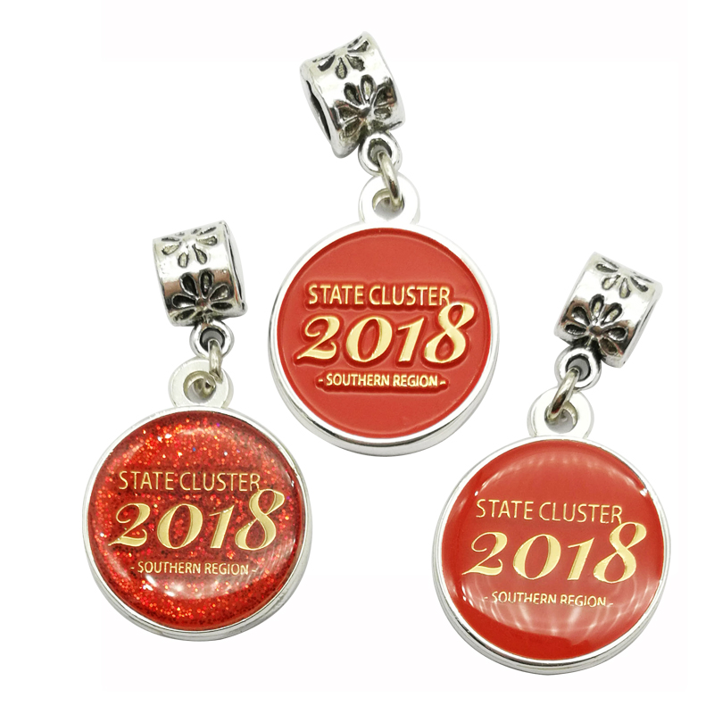 Promotional High Shiny Silver with Enamel or Epoxy Colors Metal Pendant and Charms (Charm-015)