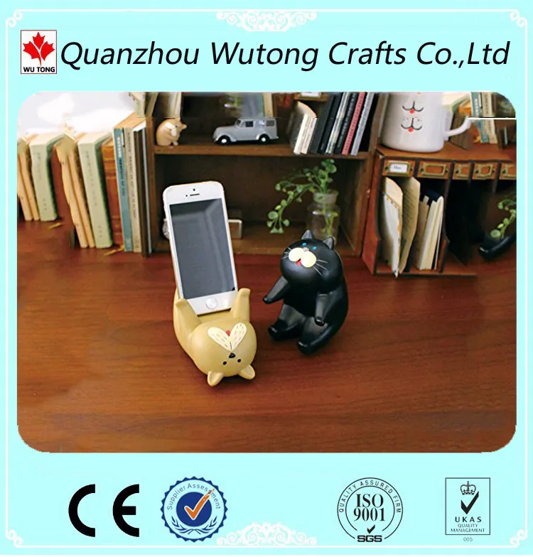 Resin Lying Cat Design Mobile Display Stand Cellphone Holder