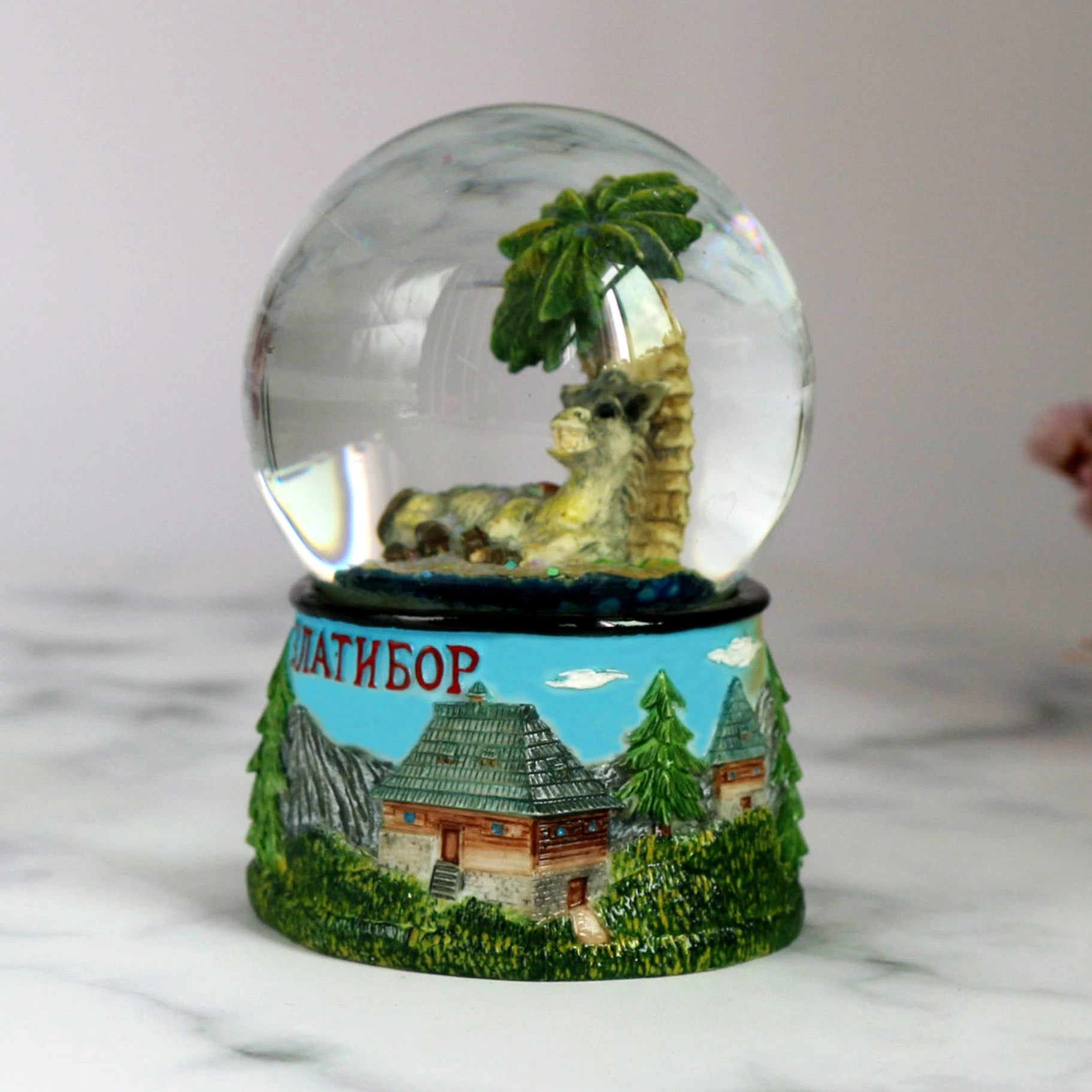 Resin Montenegro Donkey Decoration Snowball Souvenirs Gifts