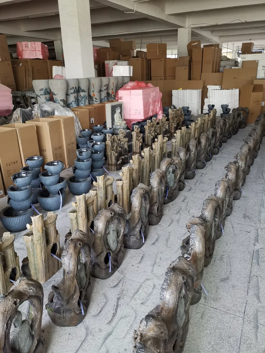 Resinic Monk Tabletop Fountain with LED Light Indoor Ornament