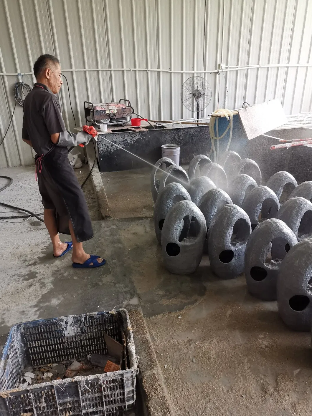 Resinic Monk Tabletop Fountain with LED Light Indoor Ornament