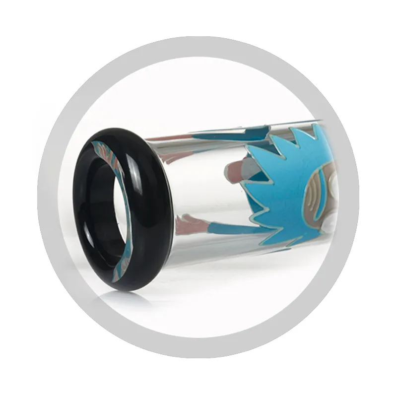 Rick and Morty 7 mm Thick 13.5 "UV Glass Hookah Night Luminous Beaker Glass Water Pipe