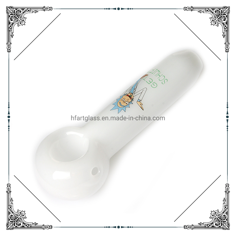 Rick and Morty Pipes Handpipes White Glass Smoking Pipe Tobacco Spoon Pipes