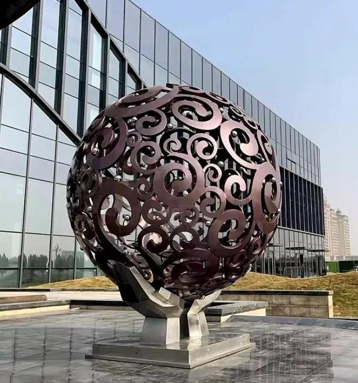 Round Figure Painted Customize Garden Outdoor Sphere Sculpture Home Decor
