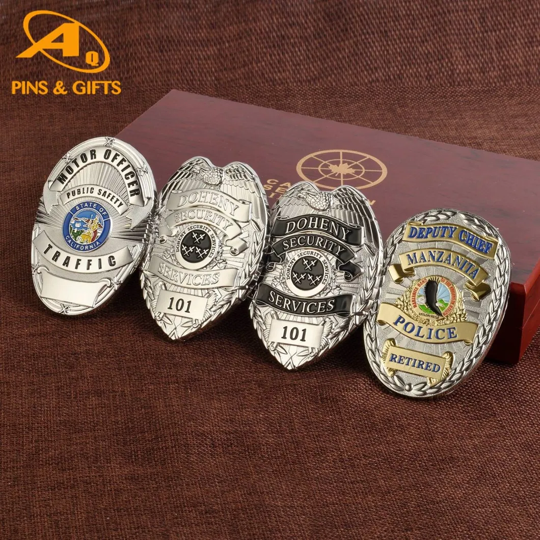 Security Police Customize Holder Insignia Pins Badges China Wholesale Custom Gifts Alloy Embroidered Enamel