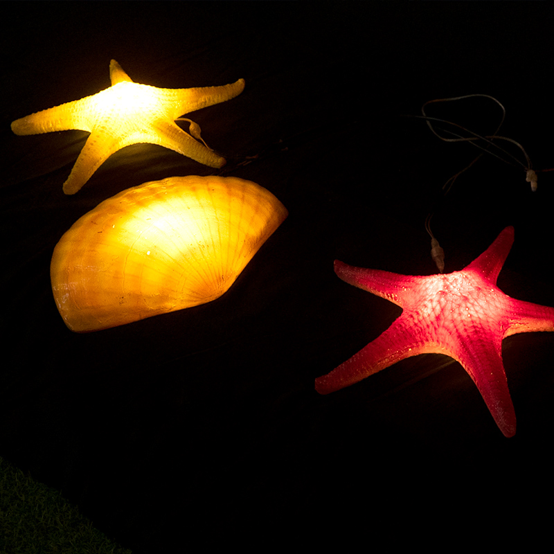 Shells and Starfish Lamp Sculpture