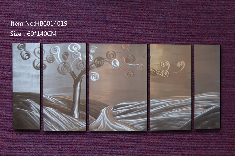 Silver Color Tree Painting with 100% Hand-Made