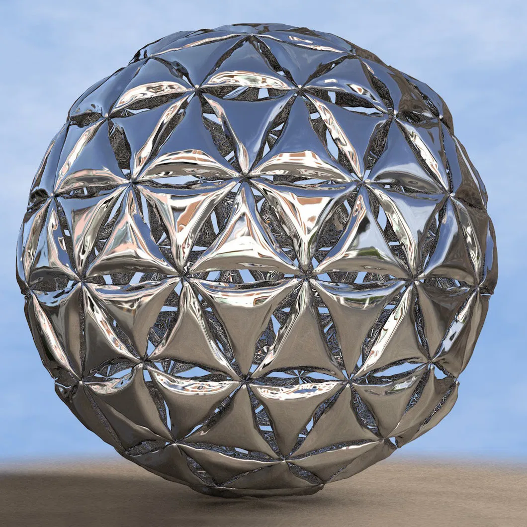 Silver Hollow Sphere Globe Decoration Decor Lawn Garden Status Stainless Steel Ball Sculpture