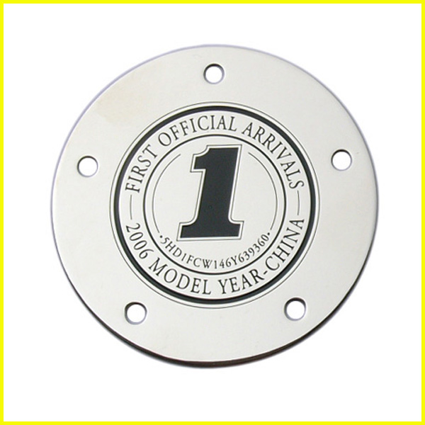 Silver Plated Thin Round Metal Sticker Plaque