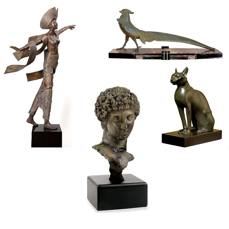 Small Cast Bronze Sculpture Indoor Cabinet Decoration , Outdoor Garden Decoration