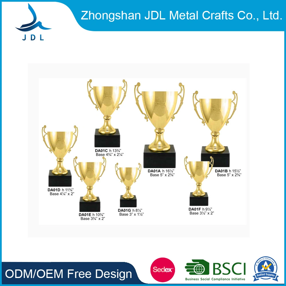 Stainless Steel Material Custom Bowl Shape Trophy Award with Soft Enamel Logo
