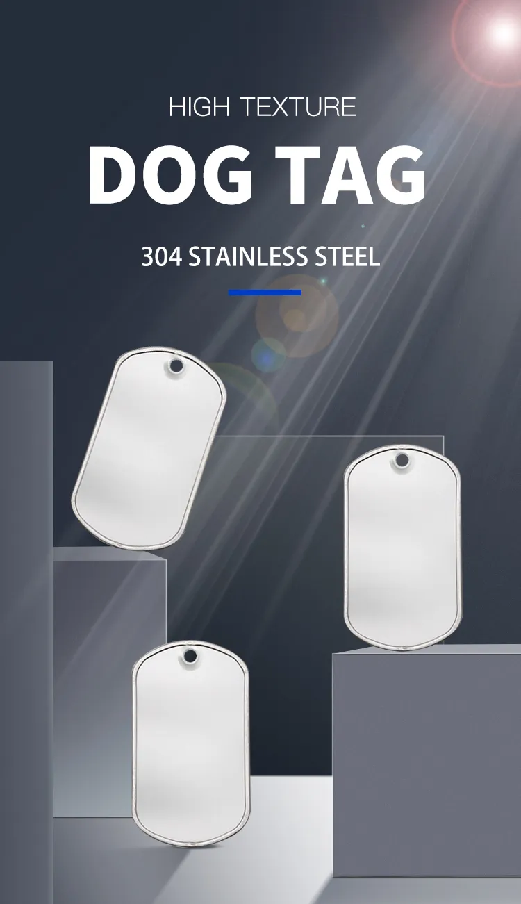 Stainless Steel Metal Dog Tag Necklace Without Ball Chains for Decoration