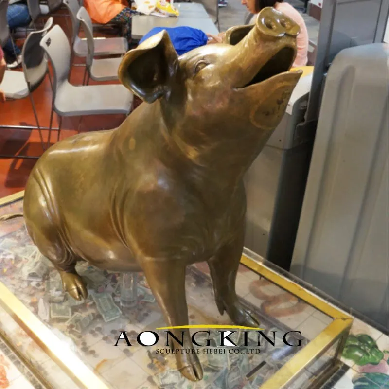 Street Vivid Animal Bronze Decor Red Fox Sculpture for Animal Ornament