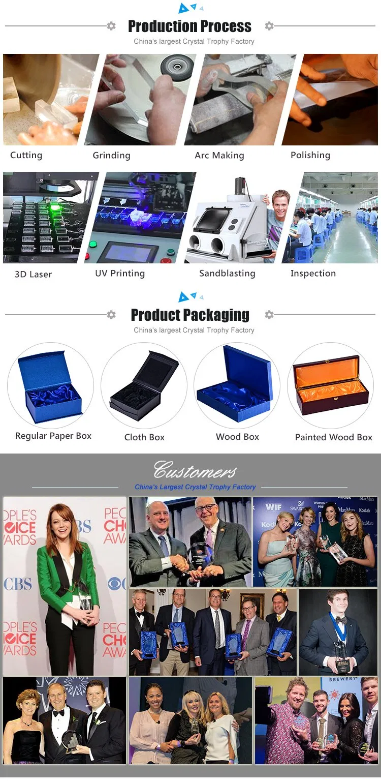 Superimposed Block Crystal Glass Trophy for Winner ′ S Awards