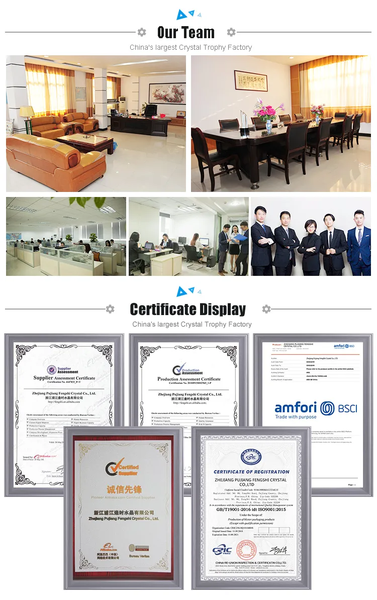 Superimposed Block Crystal Glass Trophy for Winner ′ S Awards