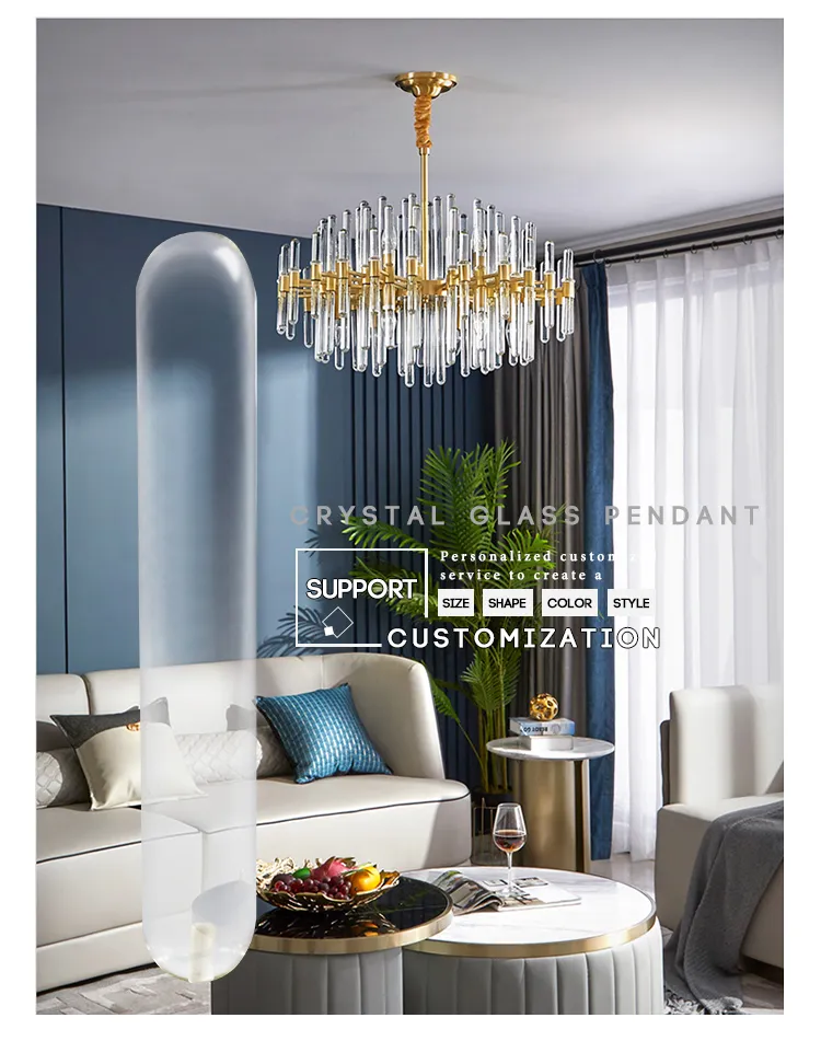 Transparent Crystal Glass Rod for Chandelier Decoration