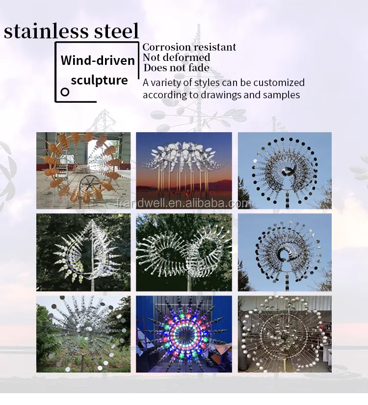 Unique Outdoor Lawn and Garden Decor Metal Stainless Steel Power Sculptures