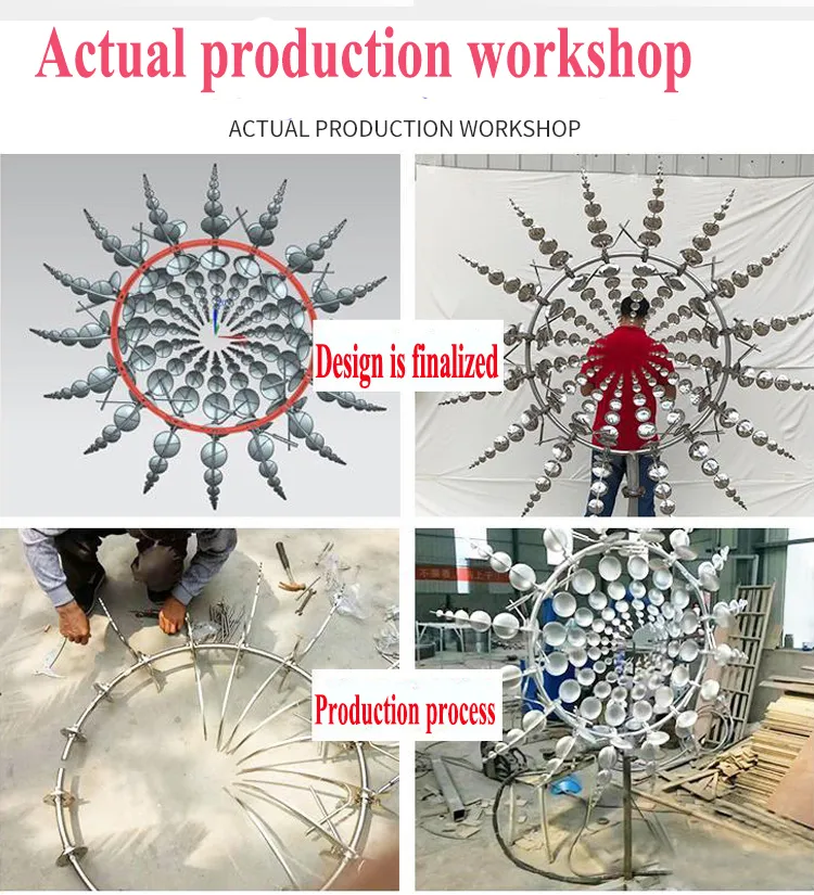 Unique Outdoor Lawn and Garden Decor Metal Stainless Steel Power Sculptures