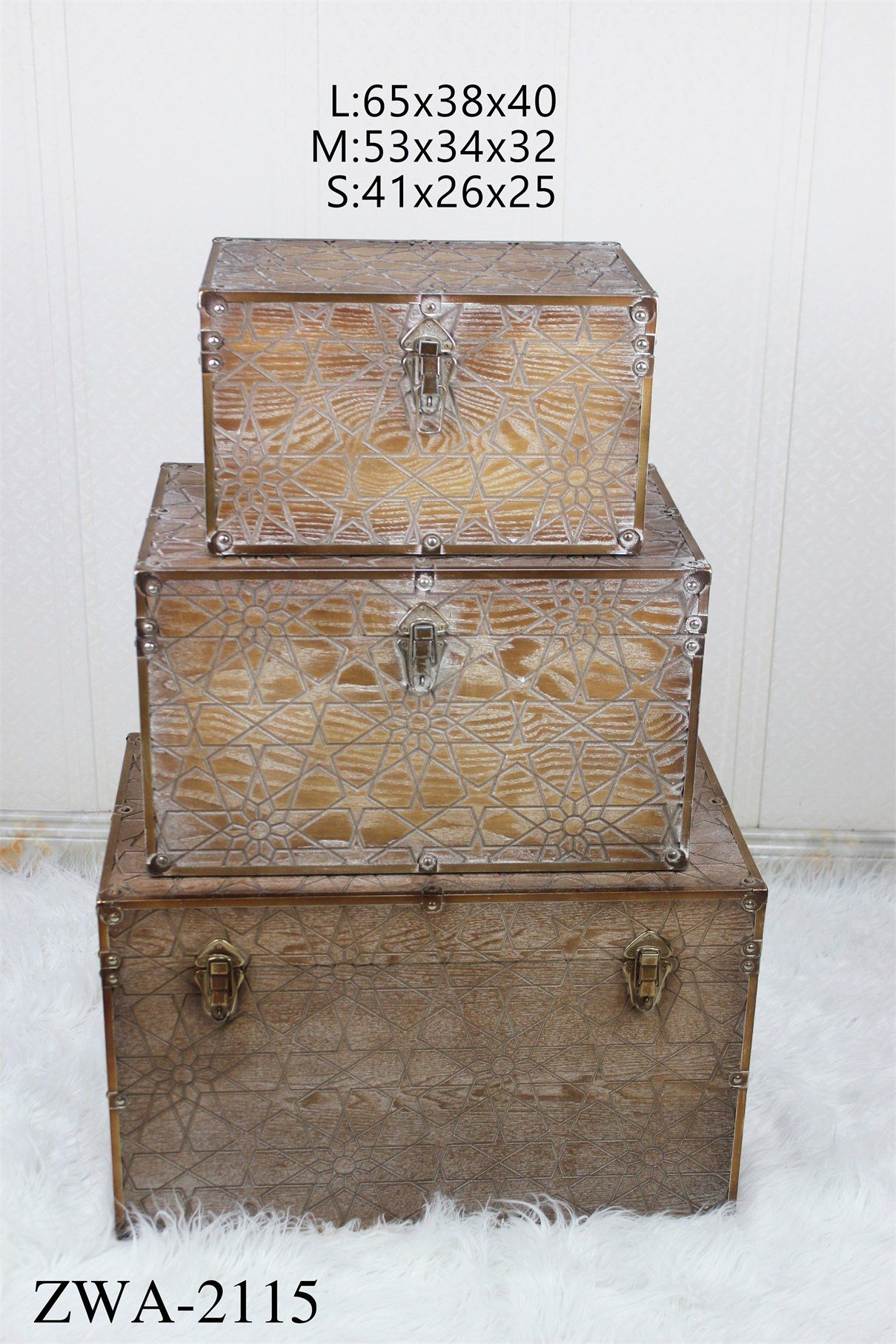 Vintage MDF Trunk for Living Room Decoration