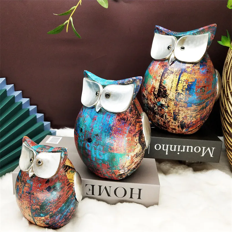 Walmart Fashion Vivid Resin Owl Figurine Sculpture Polyresin Animal High Quality 3D Party