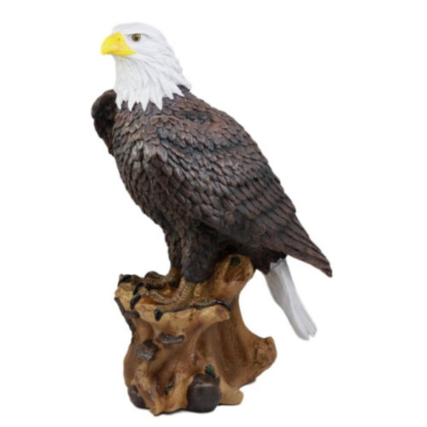 Wholesale American Pride Bald Eagle Standing on Tree Resin Statue Figurine for Home Decor