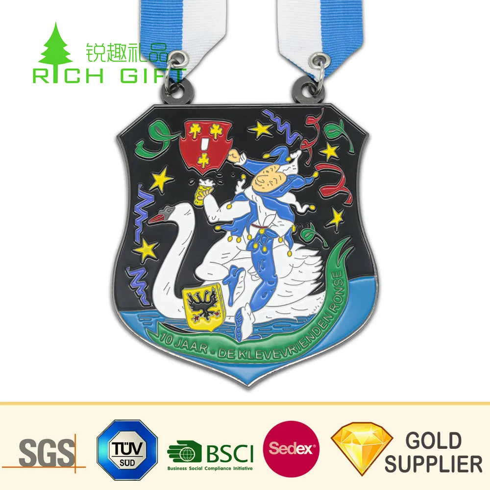 Wholesale Custom Personalized Dragon Boat Masonic Kuwait Hockey Fiesta College Engraved Martial Arts Silver Lions Club Bowling Honor Muay Thai Hard Enamel Medal