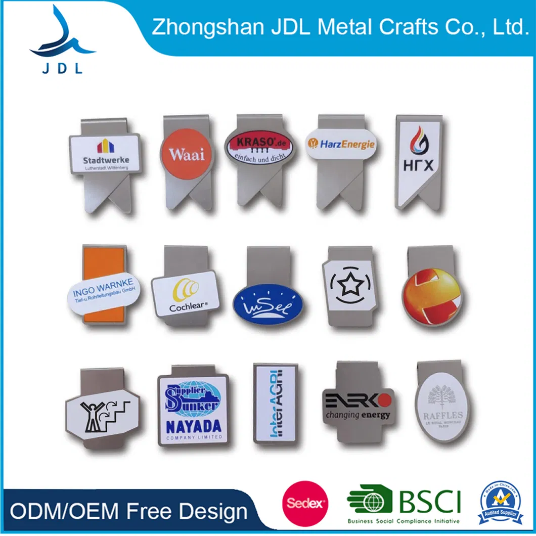 Wholesale Custom Spring Size Metal Bookmark Steel Paper Clip Promotional (promotion) Gift