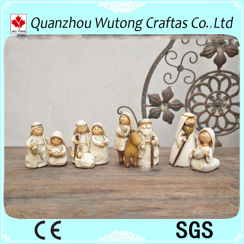 Wholesale Resin Christmas Crafts Holiday Gifts Resin Cute Manger Figurine Table Decoration