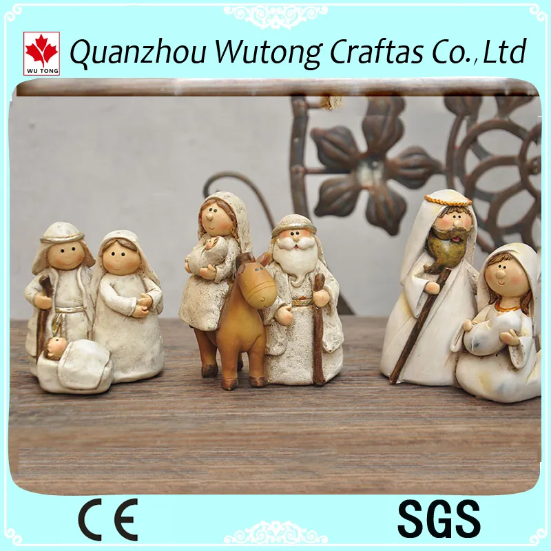 Wholesale Resin Christmas Crafts Holiday Gifts Resin Cute Manger Figurine Table Decoration