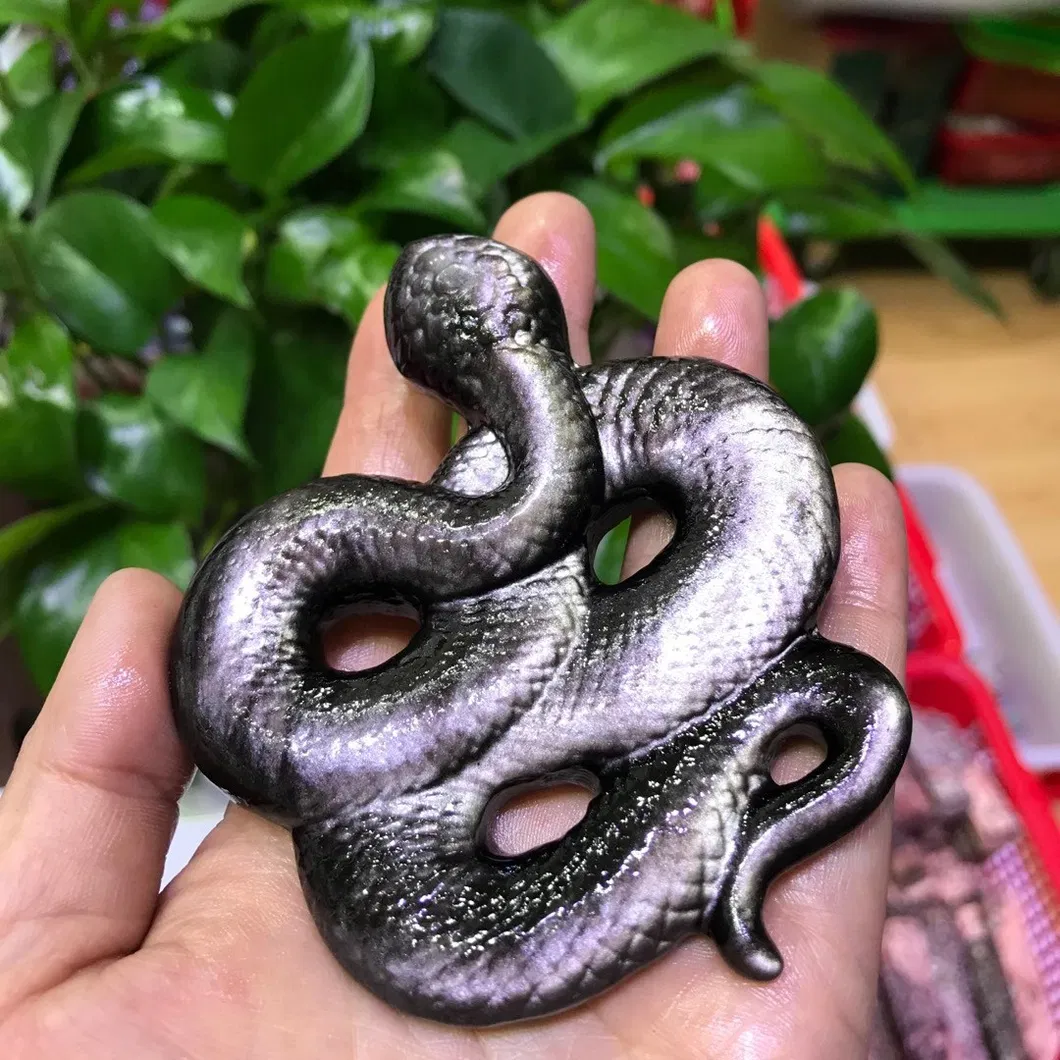 Wholesale Silver Obsidian Snake China Donghai Crystal Market